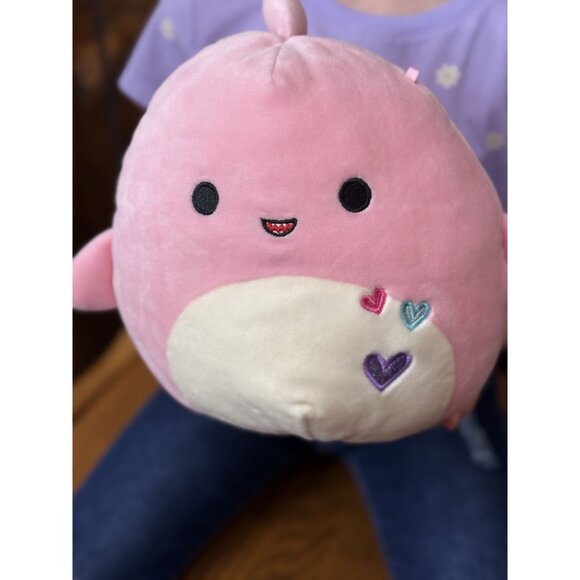 Selene the Shark is a pink Squishmallow from the Valentine Squad. Rare Find - Picture 2 of 7